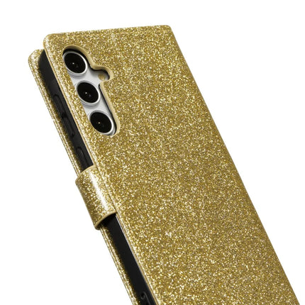 For Samsung Galaxy A55 5G Glitter Leather Case with Diamond Love Heart Wallet Stand Flip Cover