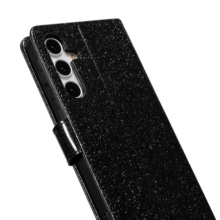 For Samsung Galaxy A55 5G Glitter Leather Case with Diamond Love Heart Wallet Stand Flip Cover