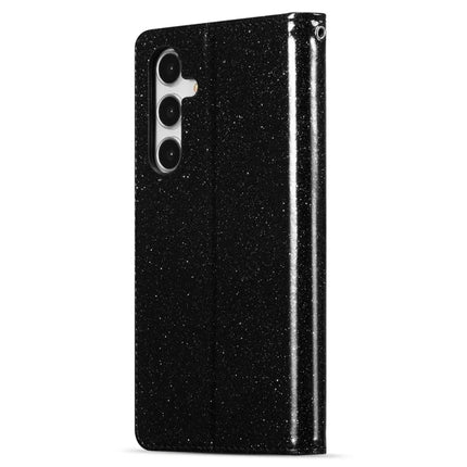 For Samsung Galaxy A55 5G Glitter Leather Case with Diamond Love Heart Wallet Stand Flip Cover