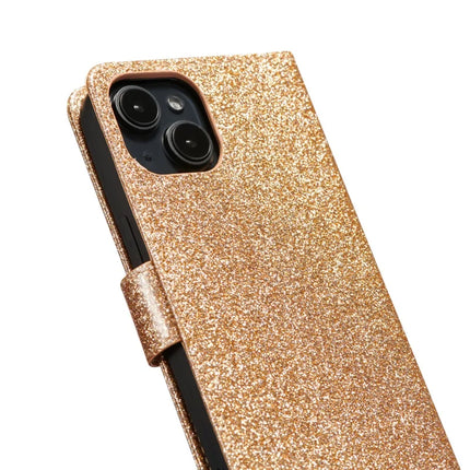 For iPhone 13 mini Glitter Leather Case with Diamond Love Heart Wallet Stand Flip Cover