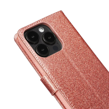 For iPhone 13 Pro Max Glitter Leather Case with Diamond Love Heart Wallet Stand Flip Cover