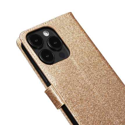 For iPhone 13 Pro Max Glitter Leather Case with Diamond Love Heart Wallet Stand Flip Cover