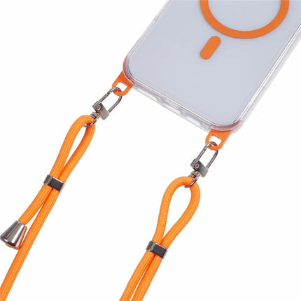 For iPhone 16 Pro Max Clear Case Compatible with MagSafe Shockproof PC+TPU Phone Cover with Long Lanyard