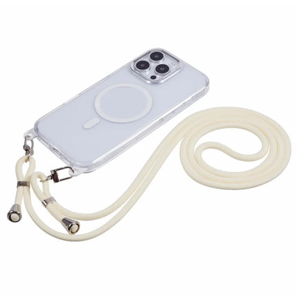 For iPhone 16 Pro Max Clear Case Compatible with MagSafe Shockproof PC+TPU Phone Cover with Long Lanyard