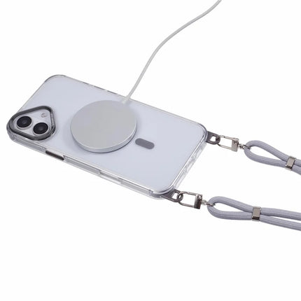 For iPhone 16 Plus Clear Case Compatible with MagSafe Shockproof PC+TPU Phone Cover with Long Lanyard