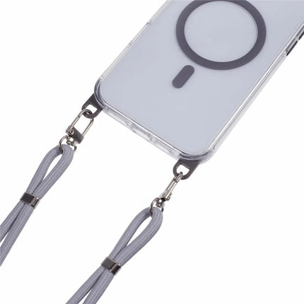 For iPhone 16 Plus Clear Case Compatible with MagSafe Shockproof PC+TPU Phone Cover with Long Lanyard