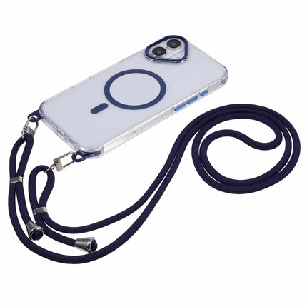 For iPhone 16 Plus Clear Case Compatible with MagSafe Shockproof PC+TPU Phone Cover with Long Lanyard