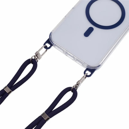 For iPhone 16 Plus Clear Case Compatible with MagSafe Shockproof PC+TPU Phone Cover with Long Lanyard