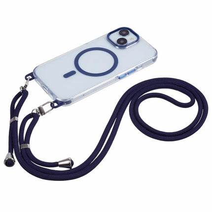 For iPhone 14 Clear Case Compatible with MagSafe Shockproof PC+TPU Phone Cover with Long Lanyard