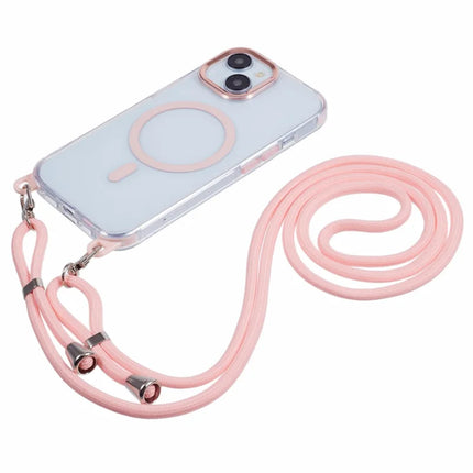 For iPhone 14 Clear Case Compatible with MagSafe Shockproof PC+TPU Phone Cover with Long Lanyard