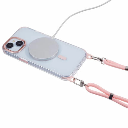 For iPhone 14 Clear Case Compatible with MagSafe Shockproof PC+TPU Phone Cover with Long Lanyard