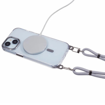 For iPhone 14 Clear Case Compatible with MagSafe Shockproof PC+TPU Phone Cover with Long Lanyard