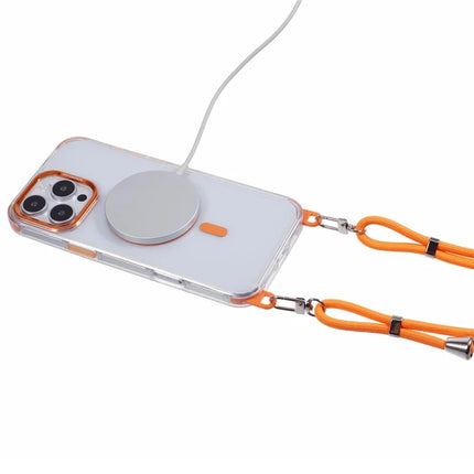 For iPhone 16 Pro Clear Case Compatible with MagSafe Shockproof PC+TPU Phone Cover with Long Lanyard