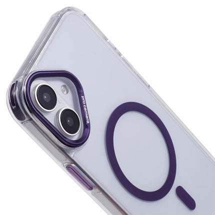 For iPhone 16 Plus Clear Case Compatible with MagSafe Four Corners Anti-Drop PC+TPU Phone Cover