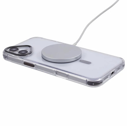 For iPhone 16 Plus Clear Case Compatible with MagSafe Four Corners Anti-Drop PC+TPU Phone Cover