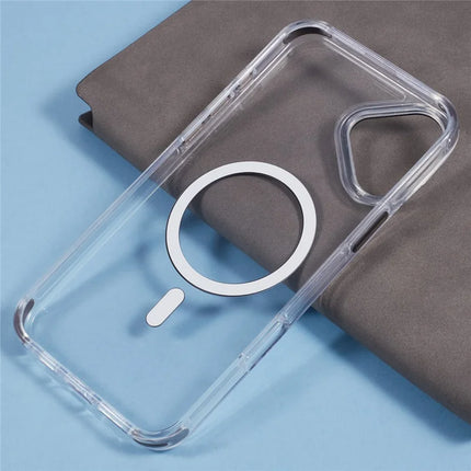 For iPhone 16 Plus Clear Case Compatible with MagSafe Four Corners Anti-Drop PC+TPU Phone Cover