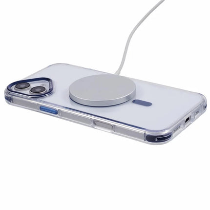 For iPhone 16 Plus Clear Case Compatible with MagSafe Four Corners Anti-Drop PC+TPU Phone Cover