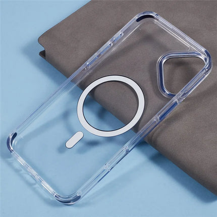 For iPhone 16 Plus Clear Case Compatible with MagSafe Four Corners Anti-Drop PC+TPU Phone Cover