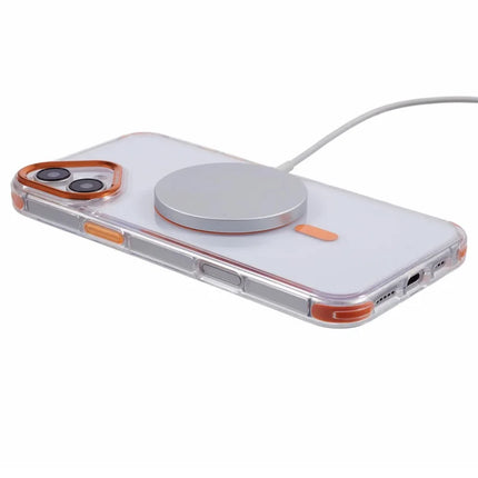 For iPhone 16 Plus Clear Case Compatible with MagSafe Four Corners Anti-Drop PC+TPU Phone Cover