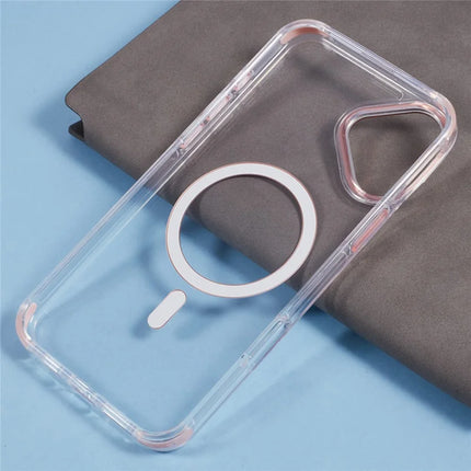 For iPhone 16 Plus Clear Case Compatible with MagSafe Four Corners Anti-Drop PC+TPU Phone Cover