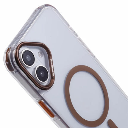For iPhone 16 Plus Clear Case Compatible with MagSafe Four Corners Anti-Drop PC+TPU Phone Cover