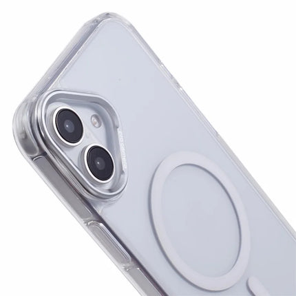 For iPhone 16 Plus Clear Case Compatible with MagSafe Four Corners Anti-Drop PC+TPU Phone Cover