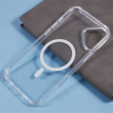 For iPhone 16 Plus Clear Case Compatible with MagSafe Four Corners Anti-Drop PC+TPU Phone Cover