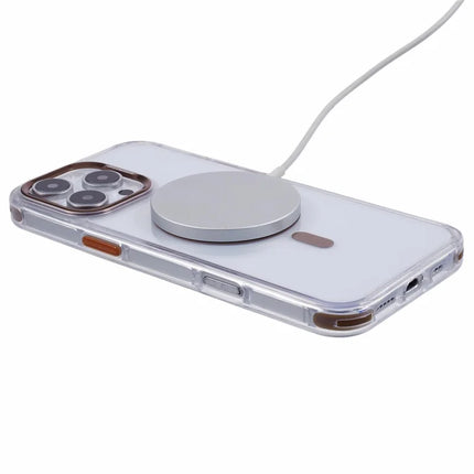 For iPhone 16 Pro Max Clear Case Compatible with MagSafe Four Corners Anti-Drop PC+TPU Phone Cover