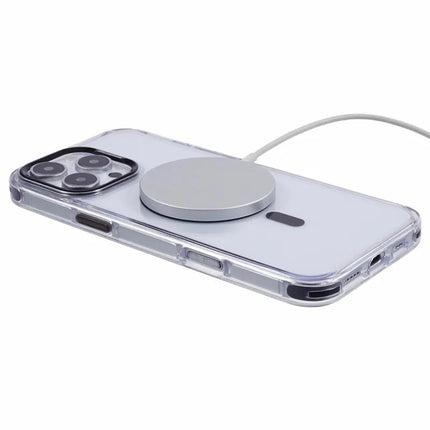 For iPhone 16 Pro Max Clear Case Compatible with MagSafe Four Corners Anti-Drop PC+TPU Phone Cover
