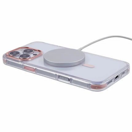 For iPhone 16 Pro Max Clear Case Compatible with MagSafe Four Corners Anti-Drop PC+TPU Phone Cover