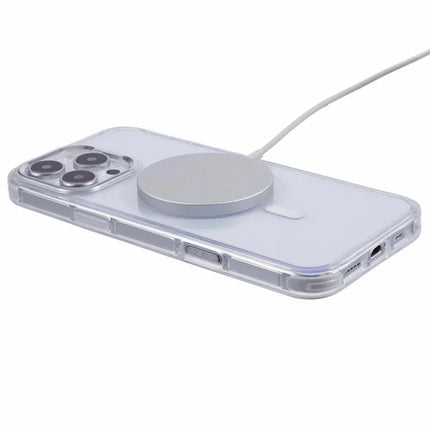 For iPhone 16 Pro Max Clear Case Compatible with MagSafe Four Corners Anti-Drop PC+TPU Phone Cover
