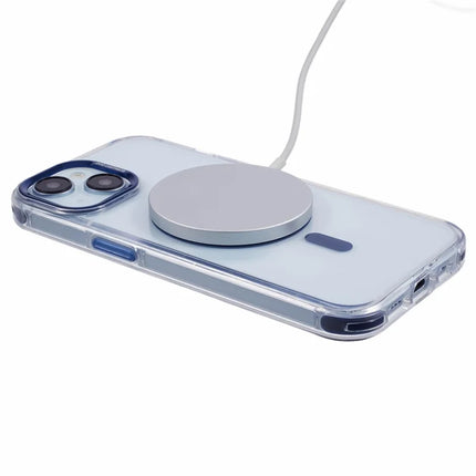 For iPhone 14 Clear Case Compatible with MagSafe Four Corners Anti-Drop PC+TPU Phone Cover