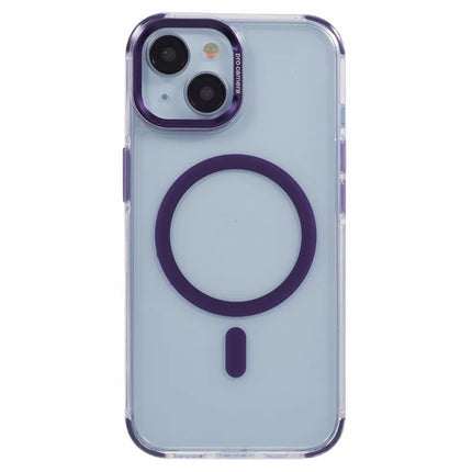 For iPhone 14 Clear Case Compatible with MagSafe Four Corners Anti-Drop PC+TPU Phone Cover