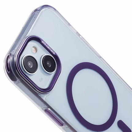 For iPhone 14 Clear Case Compatible with MagSafe Four Corners Anti-Drop PC+TPU Phone Cover