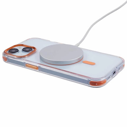For iPhone 14 Clear Case Compatible with MagSafe Four Corners Anti-Drop PC+TPU Phone Cover