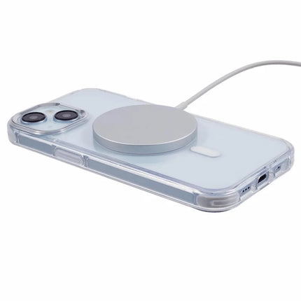 For iPhone 14 Clear Case Compatible with MagSafe Four Corners Anti-Drop PC+TPU Phone Cover