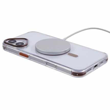 For iPhone 16 Clear Case Compatible with MagSafe Four Corners Anti-Drop PC+TPU Phone Cover