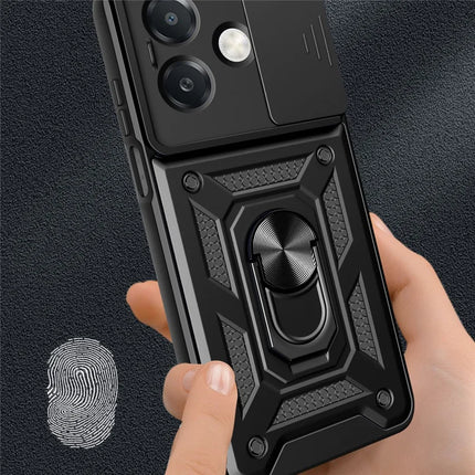 For Oppo A40 5G / A40 4G / A60 5G / A3x 5G (India) / A3x 4G Case with Slide Camera Lid PC+TPU Kickstand Phone Cover