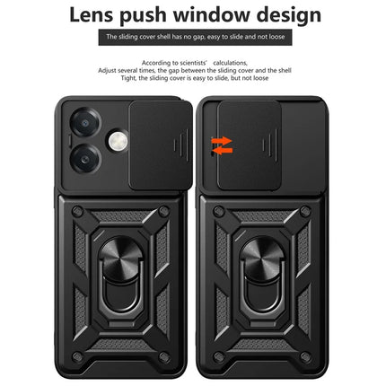 For Oppo A40 5G / A40 4G / A60 5G / A3x 5G (India) / A3x 4G Case with Slide Camera Lid PC+TPU Kickstand Phone Cover