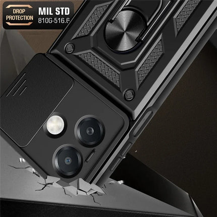 For Oppo A40 5G / A40 4G / A60 5G / A3x 5G (India) / A3x 4G Case with Slide Camera Lid PC+TPU Kickstand Phone Cover
