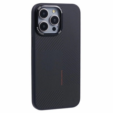 JAUCASE For iPhone 15 Pro Max Case PC+TPU Textured Phone Cover Compatible with MagSafe - Black