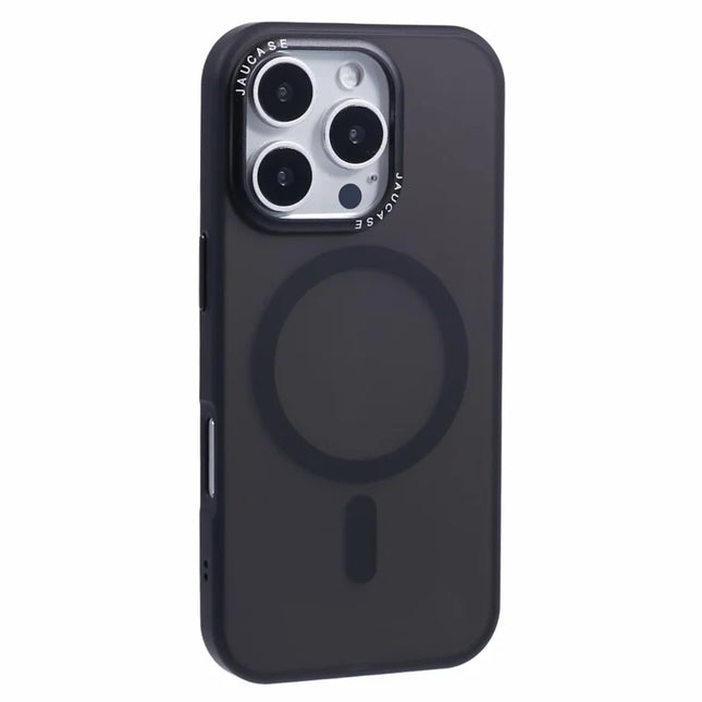 JAUCASE For iPhone 16 Pro Magnetic Case PC+TPU Cover Compatible with MagSafe - Black