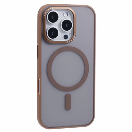 JAUCASE For iPhone 16 Pro Magnetic Case PC+TPU Cover Compatible with MagSafe - Gold