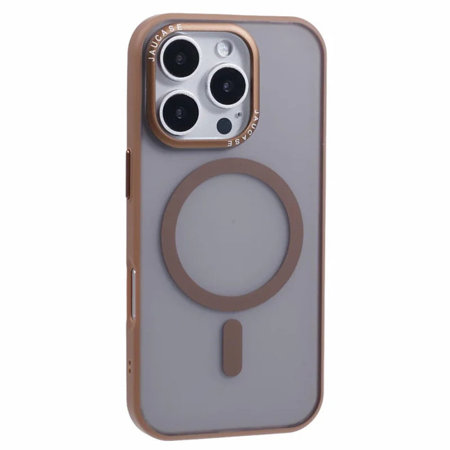 JAUCASE For iPhone 16 Pro Magnetic Case PC+TPU Cover Compatible with MagSafe - Gold