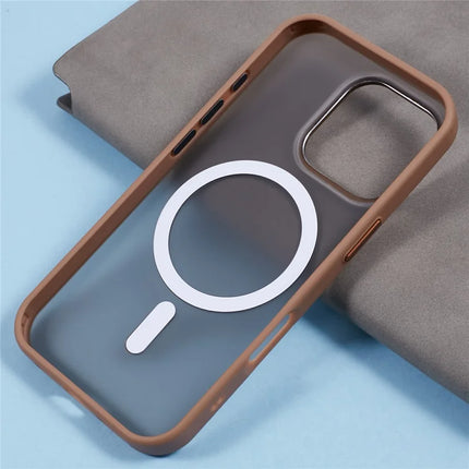 JAUCASE For iPhone 16 Pro Magnetic Case PC+TPU Cover Compatible with MagSafe