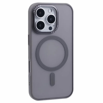 JAUCASE For iPhone 16 Pro Magnetic Case PC+TPU Cover Compatible with MagSafe - Grey