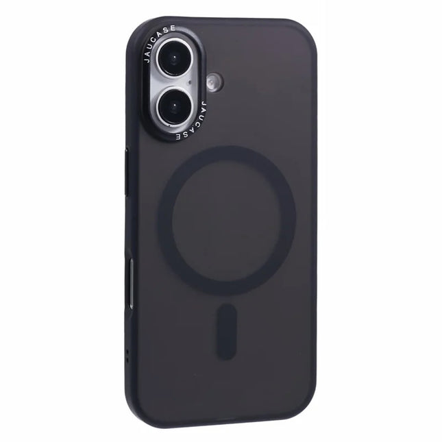 JAUCASE For iPhone 16 Magnetic Case PC+TPU Cover Compatible with MagSafe - Black