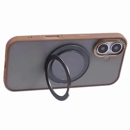 JAUCASE For iPhone 16 Case Rotary Kickstand PC+TPU Phone Cover Compatible with MagSafe
