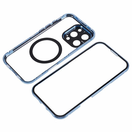 For iPhone 16 Pro Case Double Sides Tempered Glass Phone Cover Compatible with MagSafe Full Protector