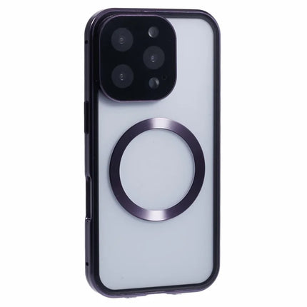 For iPhone 16 Pro Case Double Sides Tempered Glass Phone Cover Compatible with MagSafe Full Protector